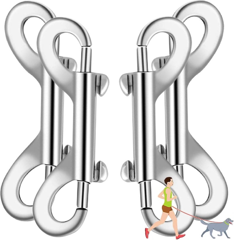 Chyobo Dog Lesh Double Ended Snap Hooks for Walking Running,Stainless Steel Dog Clips for All Pet Leash,Pet Feed Buckets,Horse Tack,Camping Hammock,Widely Use (4Pack) - Image 1